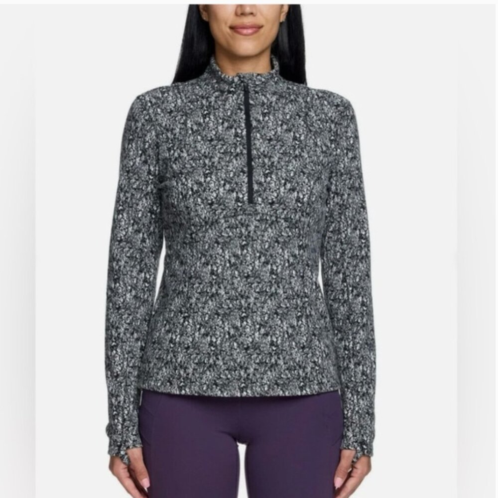 Spyder Women's Black and White Marled Half-Zip Sweater - Small SKU 13